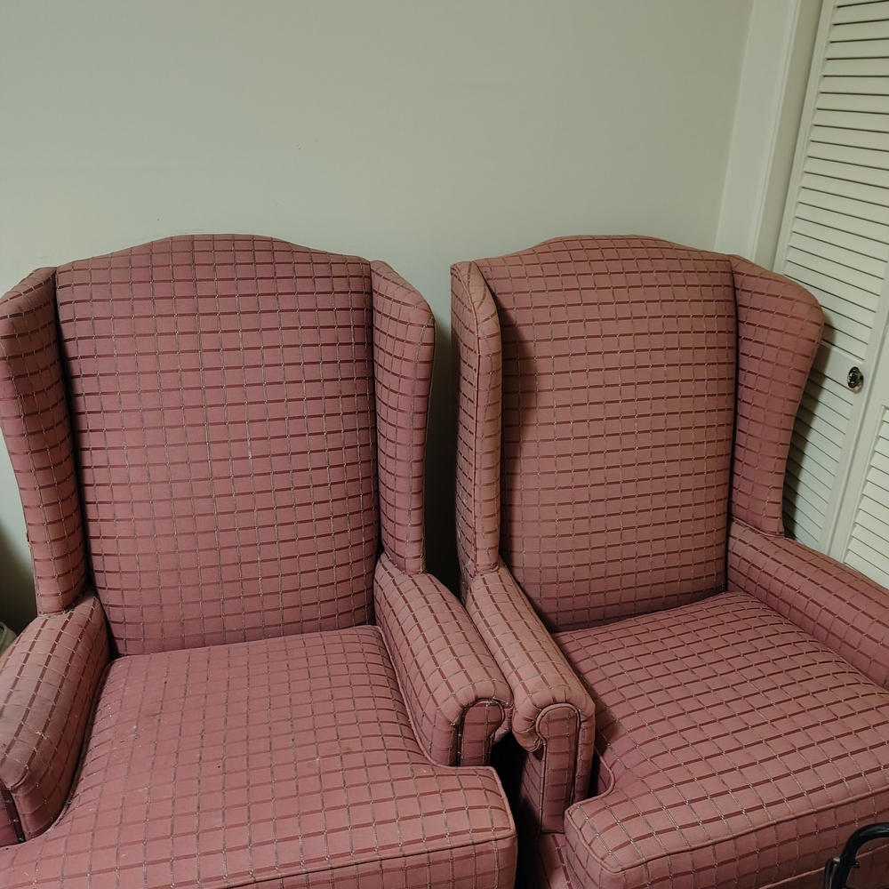 Elegant Pink Wingback Chairs